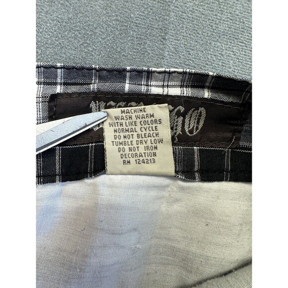 Vertigo Plaid Summer Shorts Lightweight Men's 36 Black White Slash Pocket - Picture 5 of 9